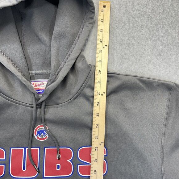 Chicago Cubs Majestic Hoodie Mens L Large Gray 2009 MLB Authentic Therma Base - Picture 9 of 10